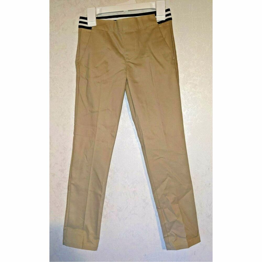 French Toast Girls Big Stretch Contrast Elastic Waist Pull-On Khaki sz 7